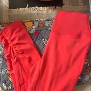 whitney simmons cyber red ribbed waist leggings